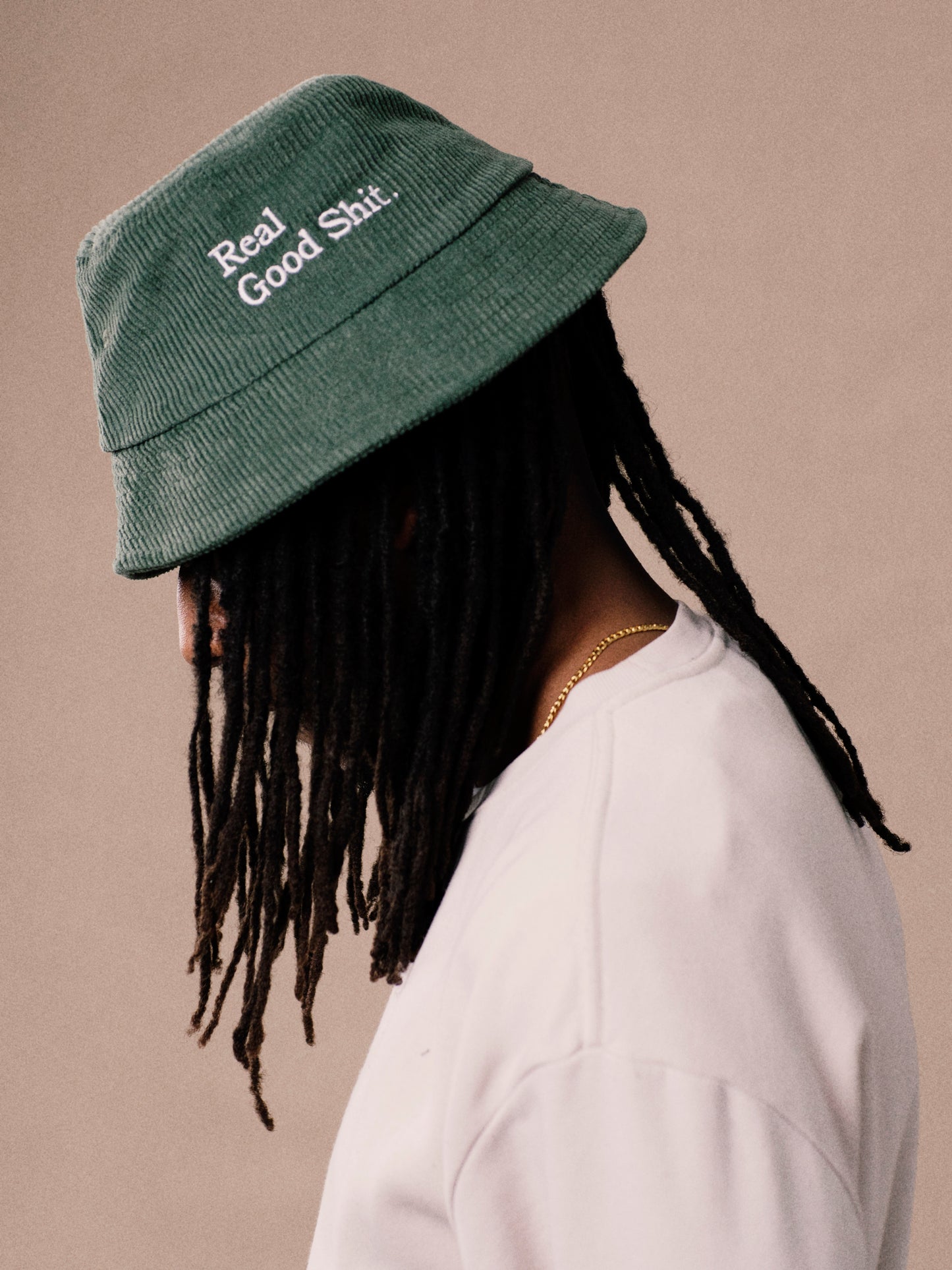 Real Good Shit Corduroy Bucket Hat (Green)