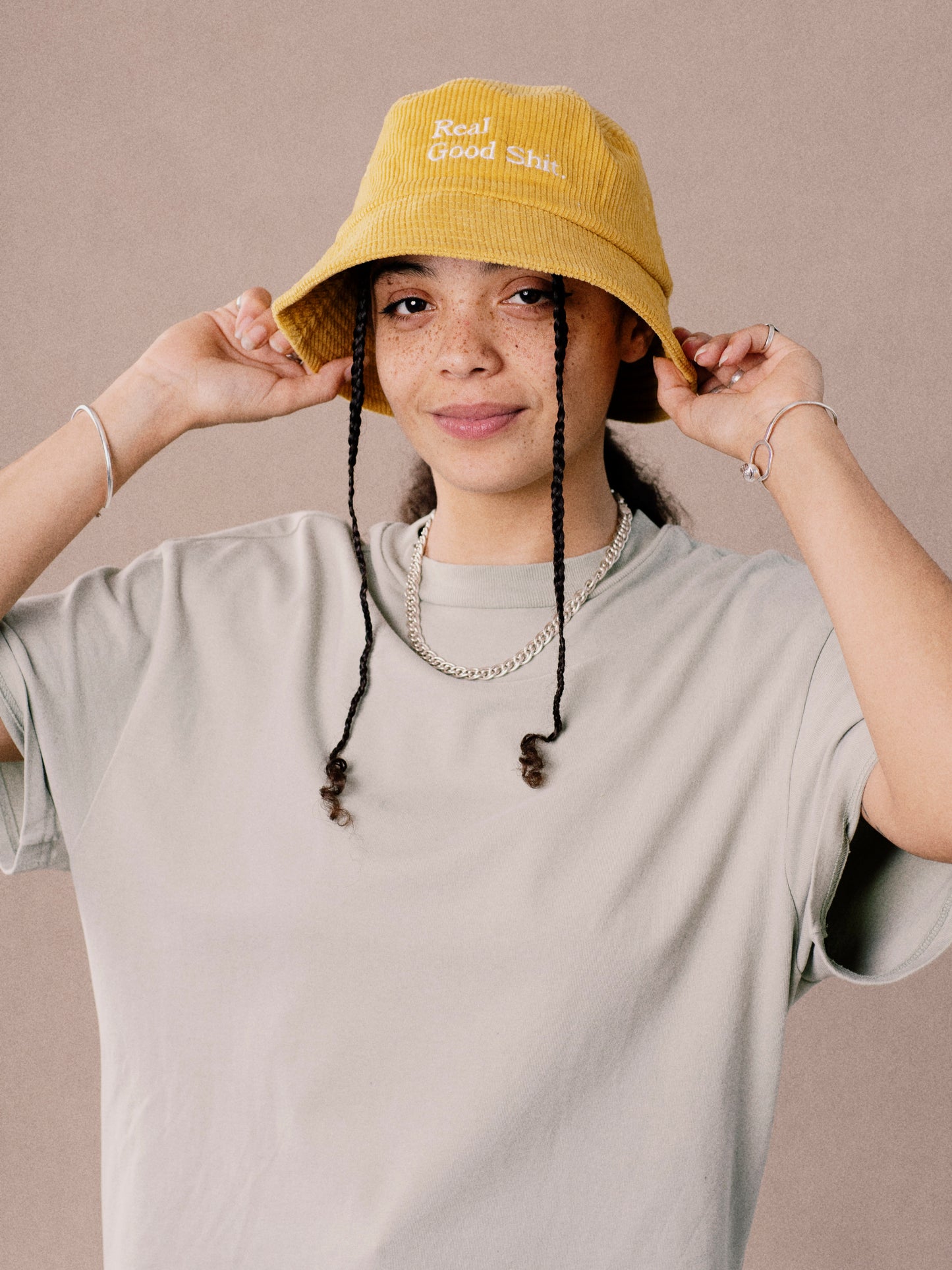 Real Good Shit Corduroy Bucket Hat (Mustard)