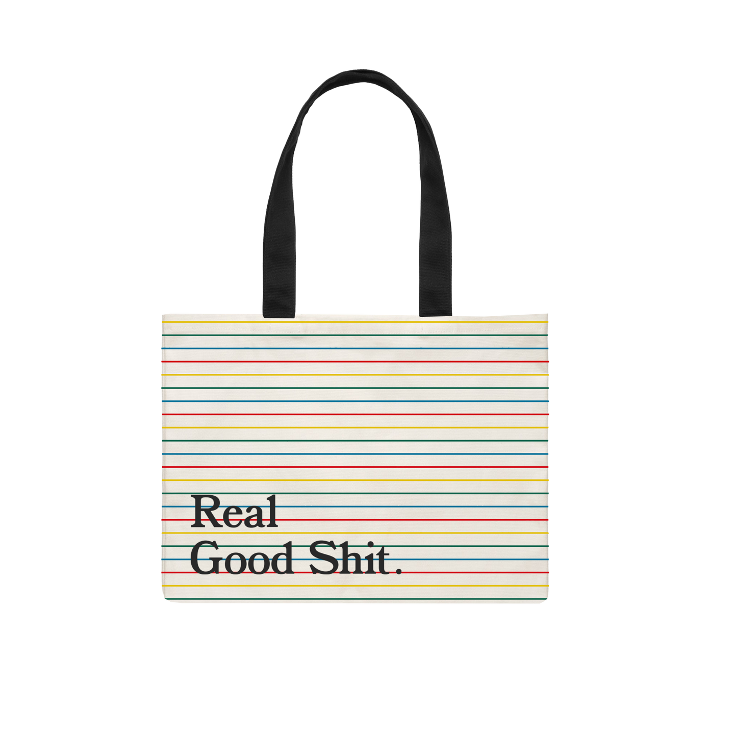 Real Good Shit Canvas Tote Bag (Striped)
