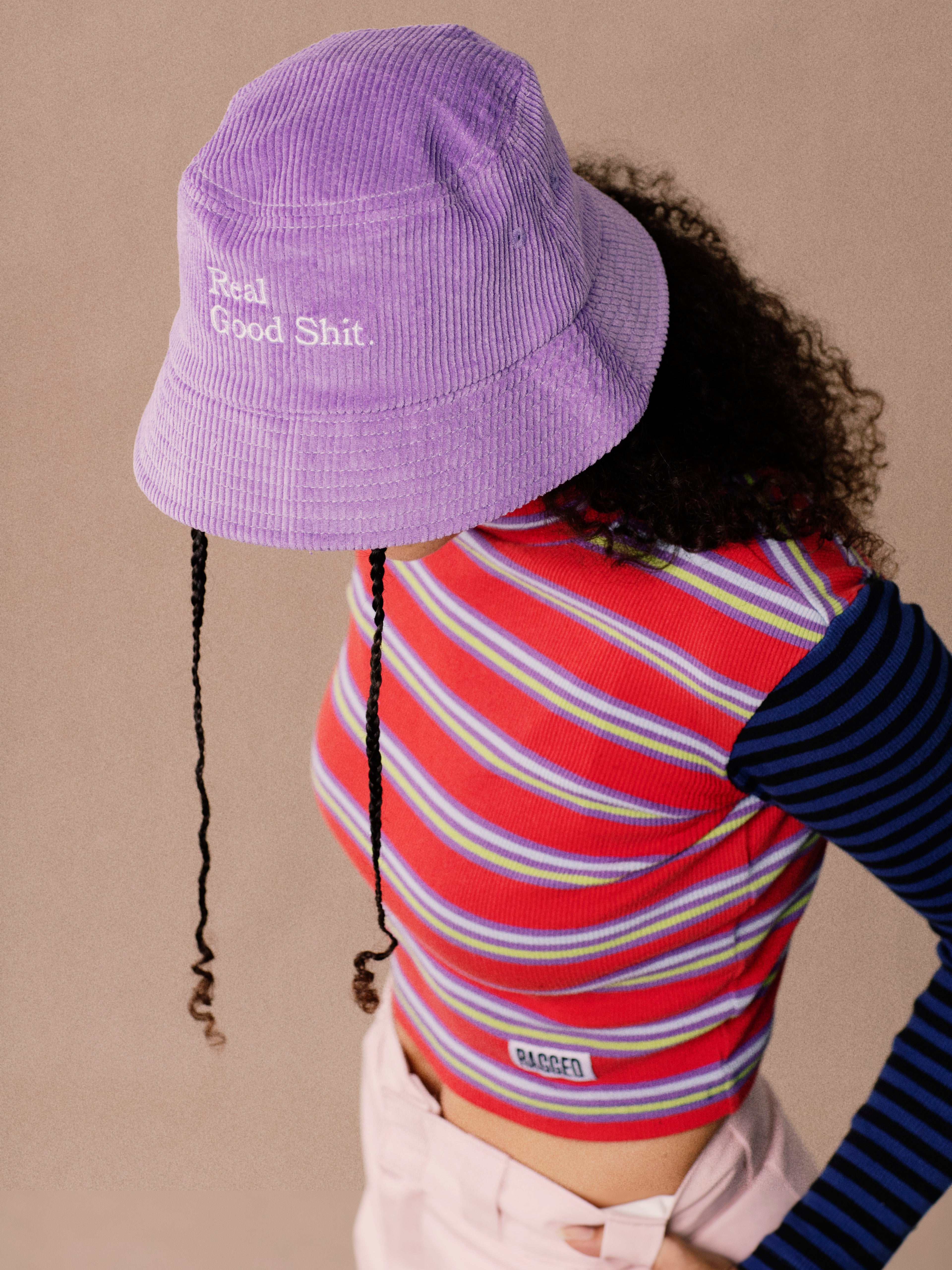 Real Good Shit Corduroy Bucket Hat (Lilac)