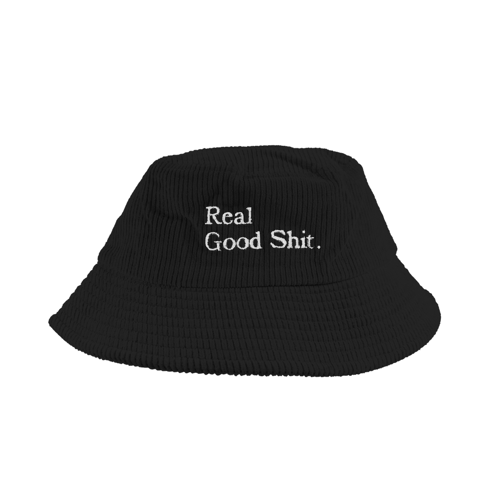 Real Good Shit Corduroy Bucket Hat (Black)