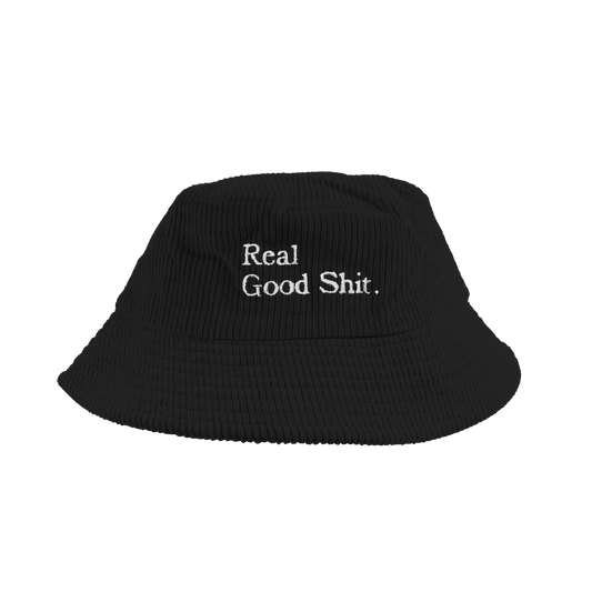 Real Good Shit Corduroy Bucket Hat (Black)