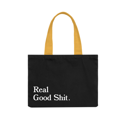 Real Good Shit Canvas Tote Bag (Black)