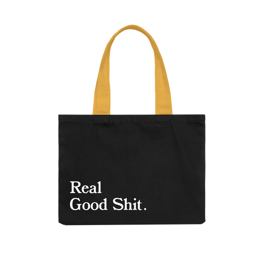 Real Good Shit Canvas Tote Bag (Black)