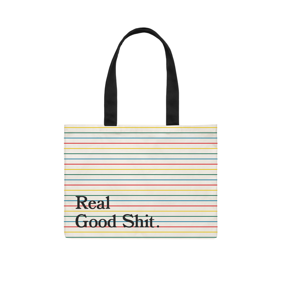 Real Good Shit Canvas Tote Bag (Striped)