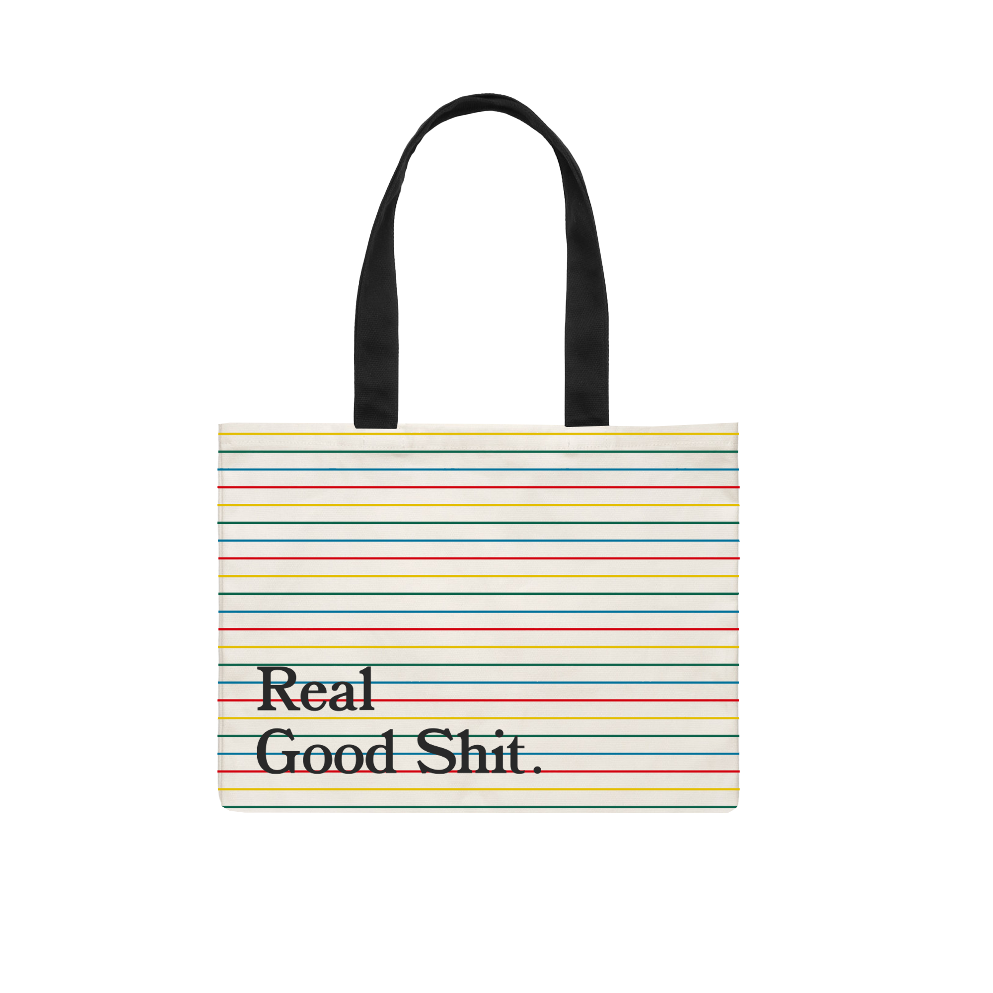 Real Good Shit Canvas Tote Bag (Striped)