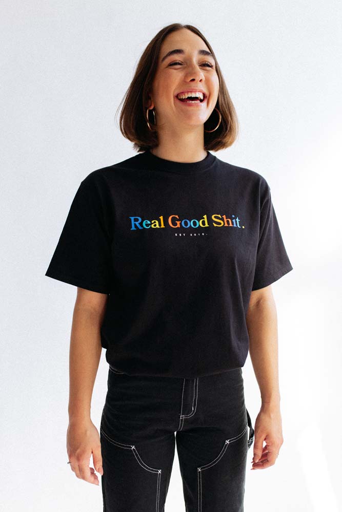 Multicolour Real Good Shit Tee (Black)