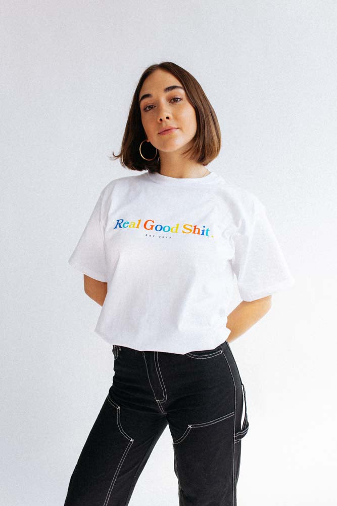 Multicolour Real Good Shit Tee (White)